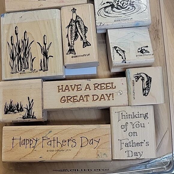 Stampin Up lot of 11 Father's Day stamps and ink pad (set H) - Picture 4 of 6